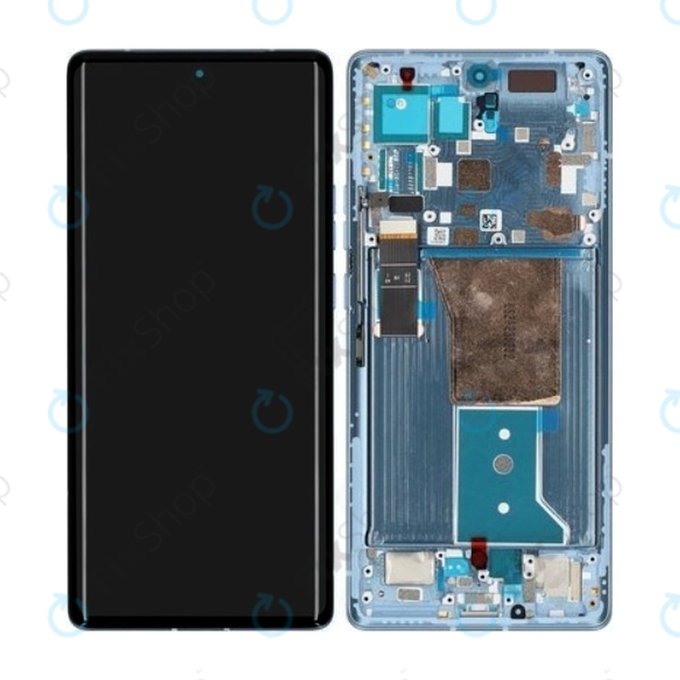 Motorola Edge 40 Pro - Ecran LCD + Sticla Tactilă + Ramă (Lunar Blue) - 5D68C21987 Genuine Service Pack