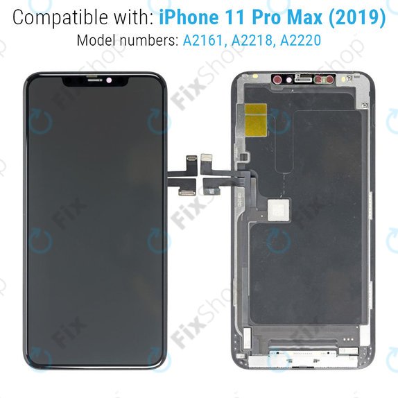 Ecran Hard OLED pentru iPhone 11 Pro Max, Sticlă tactilă cu ramă, FixPremium