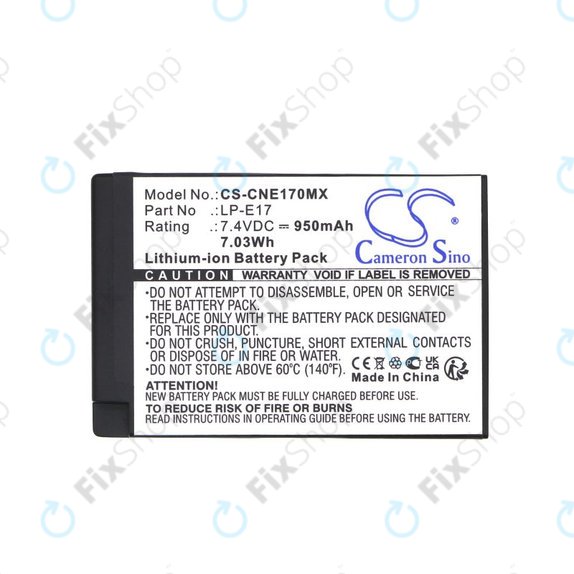 Baterie pentru Canon EOS, 950mAh, Li-Ion, 7.4V, LP-E17, HQ