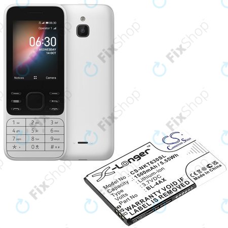 Baterie pentru Nokia 6300 4G, Nokia 8000 4G, 1500mAh, Li-Ion, 3.7V, BL-4AX, HQ