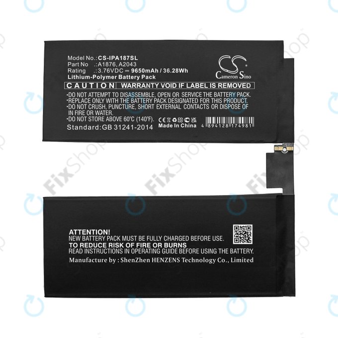 Apple iPad Pro 12.9 (3rd Gen 2018), iPad Pro 12.9 (4th Gen 2020) - Baterie A1876, A2043 9650mAh HQ