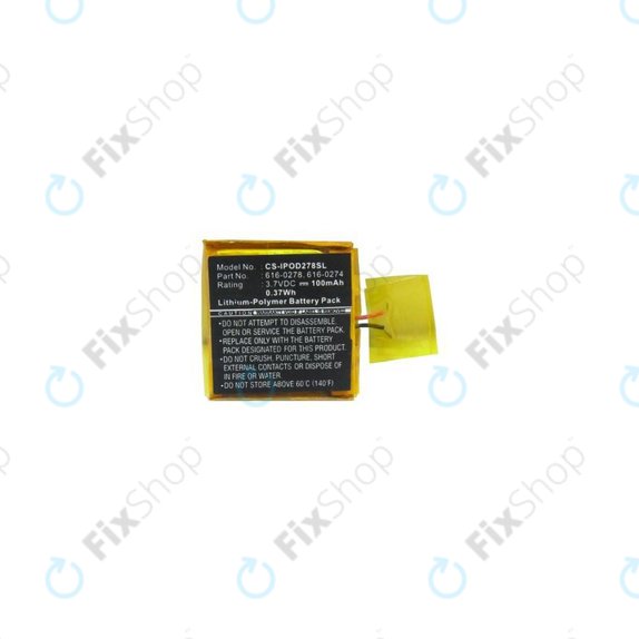 Apple iPod Shuffle (2nd Gen, 3rd Gen) - Baterie 616-0274 100mAh HQ