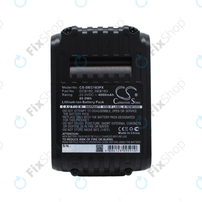 DeWalt DC-series, Klein Tools ACSR, D3, EHS, MCM-series - Baterie DCB182, DCB183, BAT207T44H, BAT20GD1 4000mAh HQ