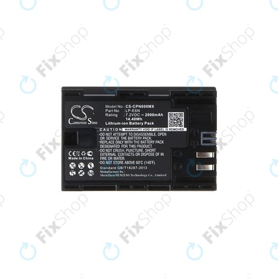Canon EOS 5D, 5DS, 6, 7, 60, 70, R5, R6 - Baterie LP-E6N Li-Ion 2000mAh HQ