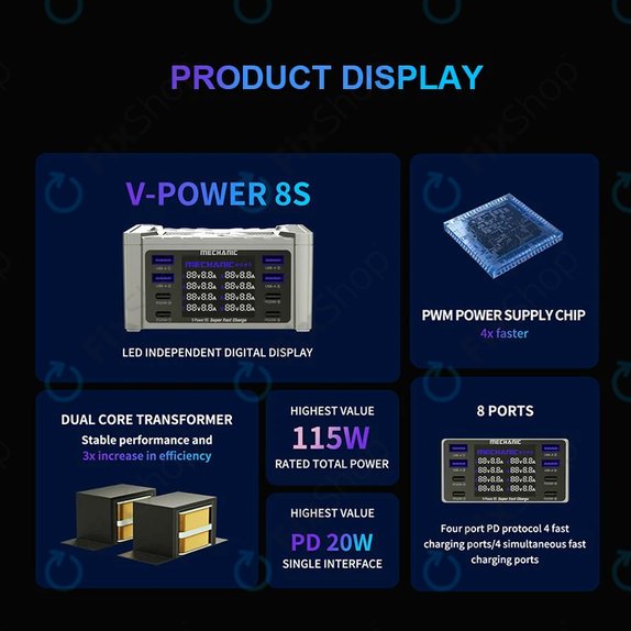 Mechanic V-Power 8S - Stație de Încărcare pentru Serviciu
