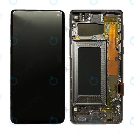 Samsung Galaxy S10 G973F - Ecran LCD + Sticlă Tactilă + Ramă (Prism Black) OLED
