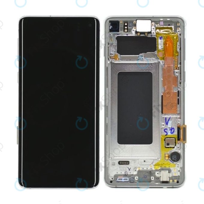 Samsung Galaxy S10 G973F - Ecran LCD + Sticlă Tactilă + Ramă (Silver) - GH82-18850G, GH82-18835G Genuine Service Pack