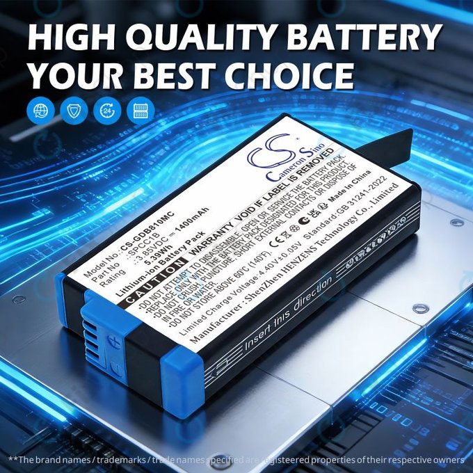 Baterie pentru GoPro Max, Max 360, Acbat-001, 1400mAh, Li-Ion, 3.85V, SPCC1B, HQ