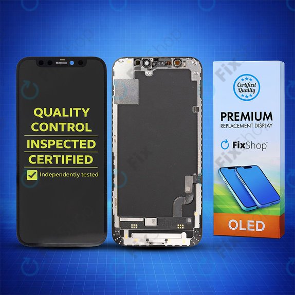 Ecran Hard OLED pentru iPhone 12 Mini, Sticlă tactilă cu ramă, FixPremium
