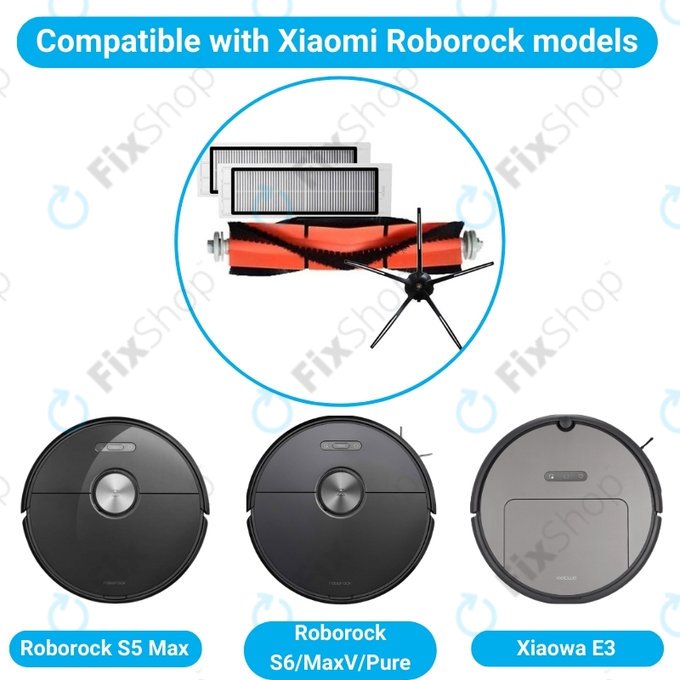 Xiaomi Roborock S5 Max, S6, S6 MaxV, S6 Pure, Xiaowa E3 - Set standard (Negru)