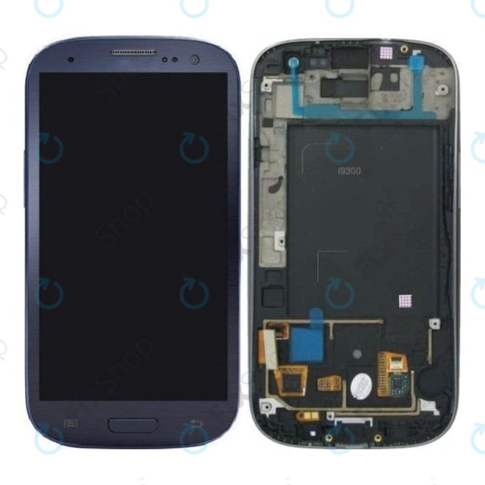 Samsung Galaxy S3 i9300 - Ecran LCD + Sticlă Tactilă + Ramă (Pebble Blue) OLED