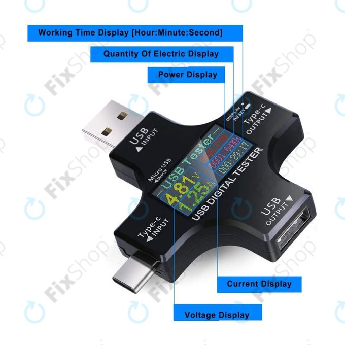 Eversame 2in1 - USB Tester / Multimeter (USB-C a USB 3.0)