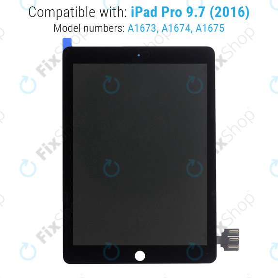 Ecran LCD pentru iPad Pro 9.7" (2016), Black, Sticlă Tactilă fără ramă