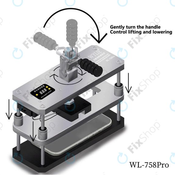 Wylie WL-758 Pro - Presă încălzită pentru reparații de ecrane și capace spate, 220V, EU