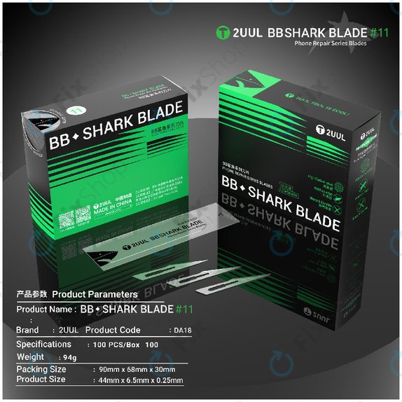 Lame bisturiu Shark Nr.11, BB, 2UUL DA18, 100 buc/cutie