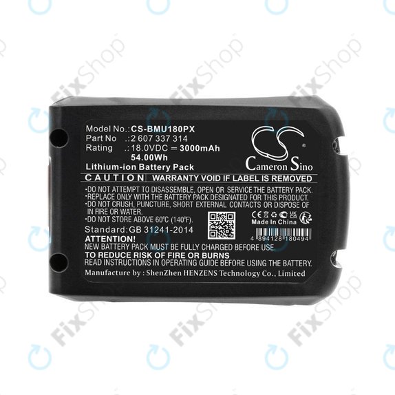 Bosch 18V - Baterie 2 607 337 314 Li-Ion 18.0V 3000mAh HQ