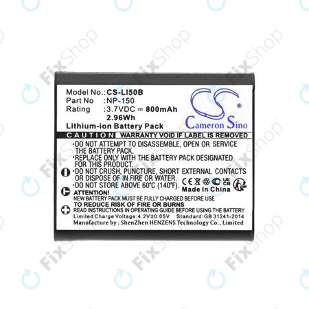 Baterie pentru Olympus MJU, Casio Exilim, Kodak PIXPRO, 800mAh, Li-Ion, 3.7V, NP-150, HQ