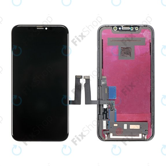 Ecran In-Cell pentru iPhone XR, Sticlă tactilă cu ramă, FixPremium