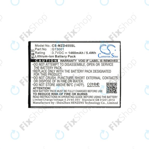 Baterie pentru Navon Mizu D455, 1460mAh, Li-Ion, 3.7V, G13001, HQ