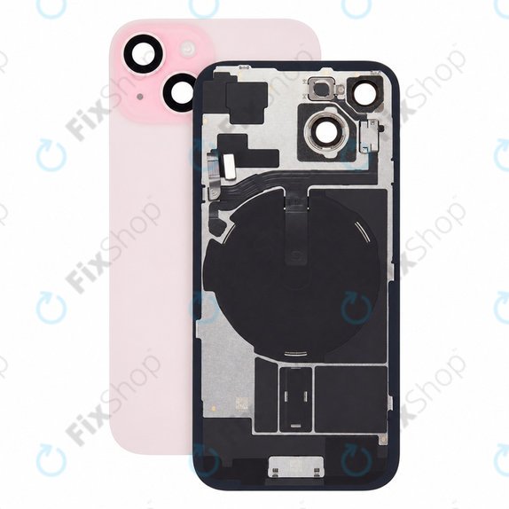 Sticlă carcasă spate pentru iPhone 15, Pink, Pulled A