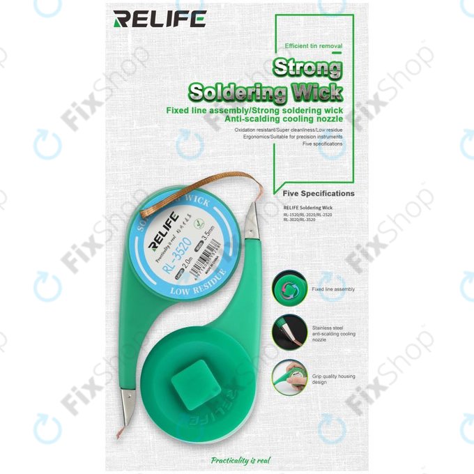 Relife RL-1520 - Fitil de lipit pentru îndepărtarea excesului de tablă (1,5 mm)