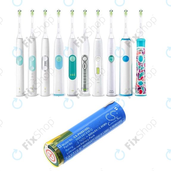 Baterie pentru Oral-B Genius X, Philips HX6100 Series, 800mAh, Li-Ion, 3.7V, 3000 040 83812, HQ