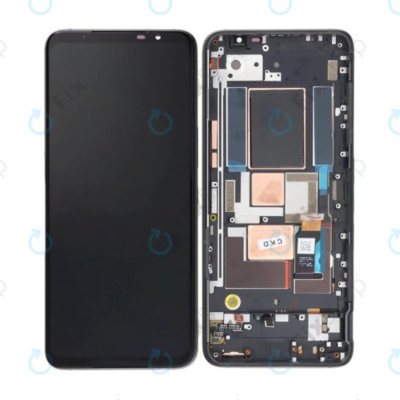Asus ROG Phone 5s ZS676KS, 5s Pro ZS676KS-1A - Ecran LCD + Sticlă Tactilă + Ramă (Phantom Black) OLED