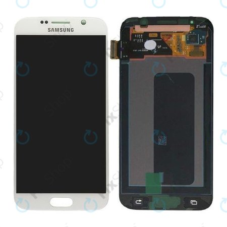 Samsung Galaxy S6 G920F - Ecran LCD + Sticlă Tactilă (White Pearl) - GH97-17260B Genuine Service Pack