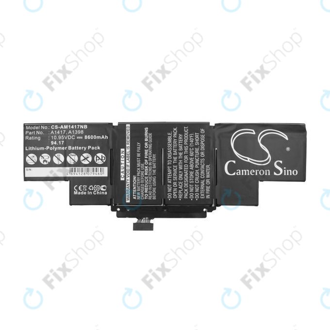 Apple MacBook Pro 15" A1398 (Mid 2012 - Early 2013) - Baterie A1417 8600mAh HQ