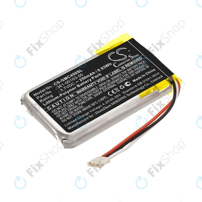 Baterie pentru Garmin DashCam 45, DashCam 46, DashCam 55, DashCam 56, DashCam 66, 250mAh, Li-Pol, 3.7V, 361-00103-00, HQ