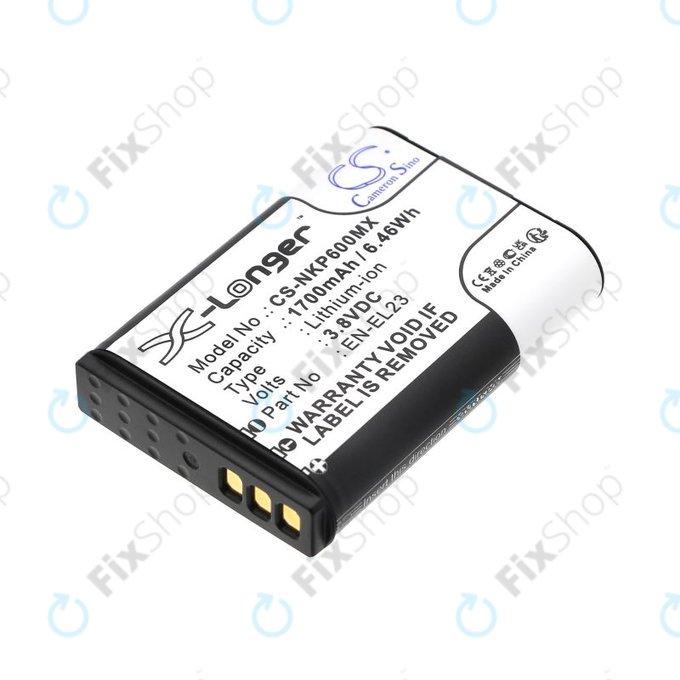 Baterie pentru Nikon Coolpix, 1700mAh, Li-Ion, 3.8V, EN-EL23, HQ