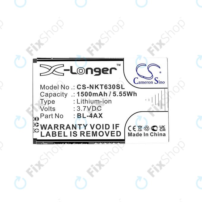 Baterie pentru Nokia 6300 4G, Nokia 8000 4G, 1500mAh, Li-Ion, 3.7V, BL-4AX, HQ