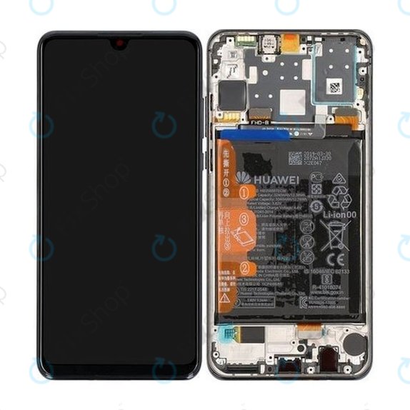 Huawei P30 Lite (2020) - Ecran LCD + Sticlă Tactilă + Ramă + Baterie (Midnight Black) - 02353FPX, 02353DQU Genuine Service Pack