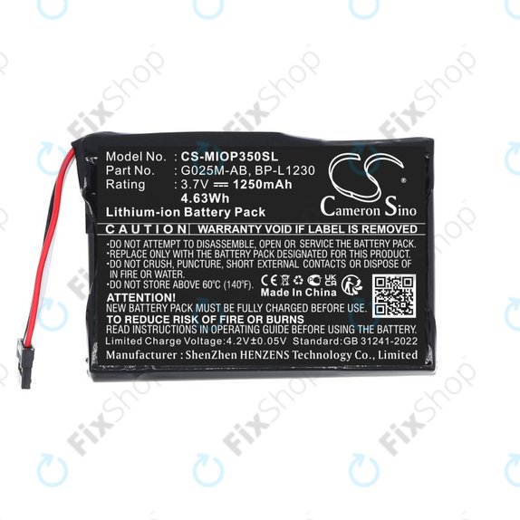 Baterie pentru Mitac Mio P350, P550, 1250mAh, Li-Ion, 3.7V, BL-LP1230, HQ