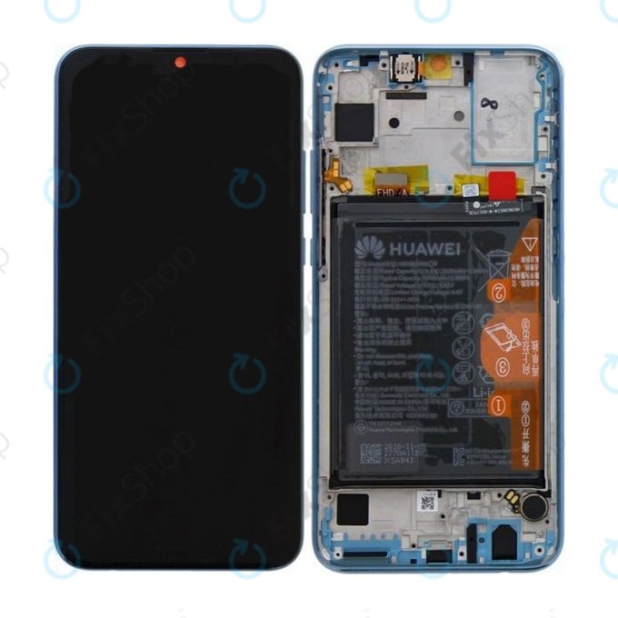 Huawei Honor 10 Lite - Ecran LCD + Sticlă Tactilă + Ramă + Baterie (Sky Blue) - 02352HGU Genuine Service Pack