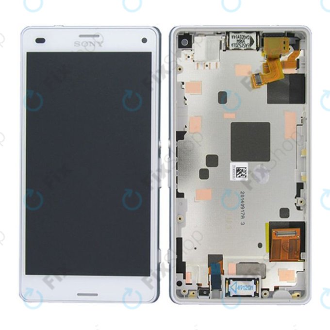 Sony Xperia Z3 Compact D5803 - Ecran LCD + Sticlă Tactilă + Ramă (White) TFT