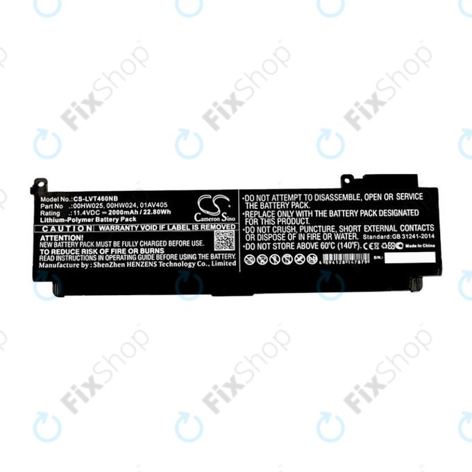 Baterie pentru Lenovo ThinkPad T460S, T470S, 2000mAh, Li-Pol, 11.4V, 00HW025, HQ