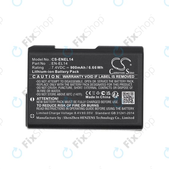 Baterie pentru Nikon D3100 DSLR, 900mAh, Li-Ion, 7.4V, EN-EL14, HQ