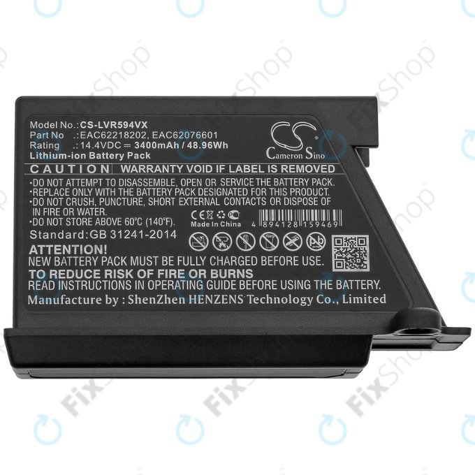 LG HomBot-series, VR-series - Baterie EAC62218202, EAC62076601 Li-Ion 14.4V 3400mAh HQ