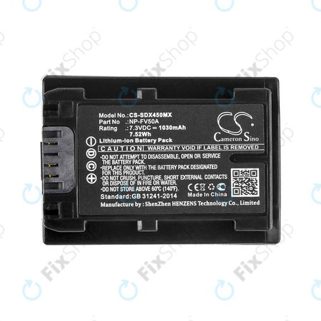 Baterie pentru Sony FDR-AX33, 40, 45, 53, 60, 700, P33, HDR-CX450, 625, 1030mAh, Li-Ion, 7.3V, NP-FV50A, HQ