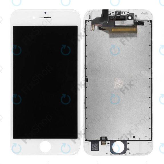 Ecran pentru iPhone 6S, White, Sticlă tactilă cu ramă