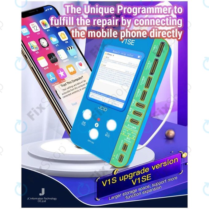 JC V1SE Programmer + LCD, Battery, Fingerprint, Face ID & 12-series Boards (iPhone 7 - 12 Pro Max)