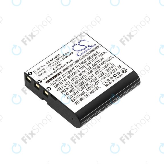 Baterie pentru Casio Exilim Ex-FC100, 1100mAh, Li-Ion, 3.7V, NP-40, HQ