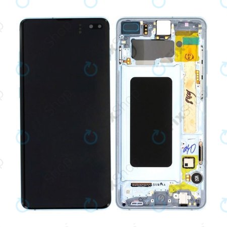 Samsung Galaxy S10 Plus G975F - Ecran LCD + Sticlă Tactilă + Ramă (Prism Blue) - GH82-18849C, GH82-18834C Genuine Service Pack
