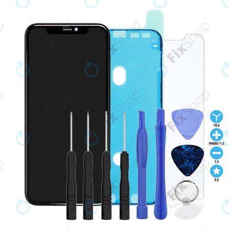 Apple iPhone 11 - Ecran LCD + Sticlă Tactilă + Ramă Refurbished PRO + Autocolant sub LCD + Geam securizat + Set de Unelte - Multipack