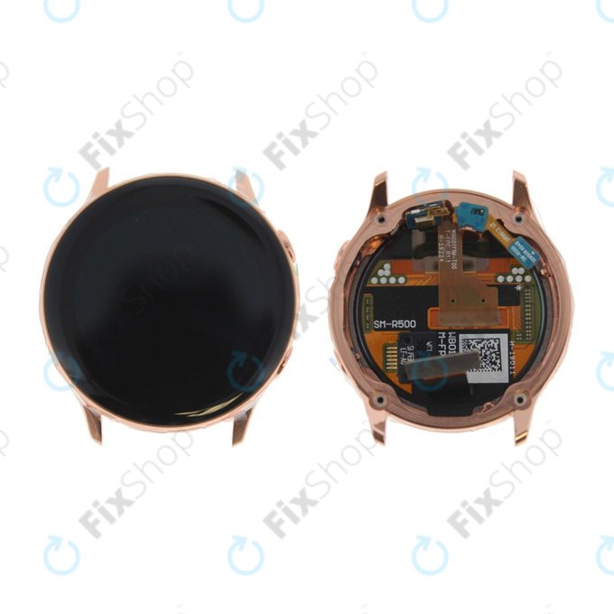 Samsung Galaxy Watch Active R500 - Ecran LCD + Sticlă Tactilă + Ramă (Gold) - GH82-18797D Genuine Service Pack