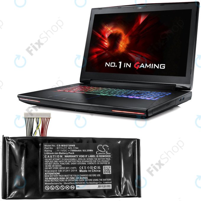 Baterie pentru MSI GT72, MSI WT72, 7500mAh, Li-Ion, 11.1V, BTY-L77, HQ