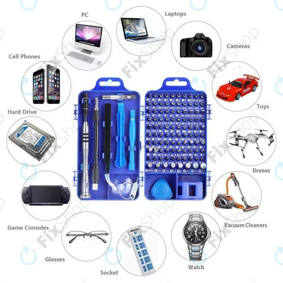 Kingsdun - Set de Șurubelnițe de Precizie pentru Servicii de Telefonie, Calculatoare și Electronice 115în1