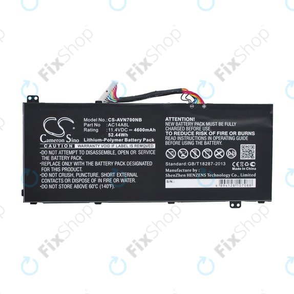 Baterie pentru Acer Aspire Vn7, V15 Nitro, Spin 3, 4600mAh, Li-Pol, 11.4V, AC14A8L, HQ