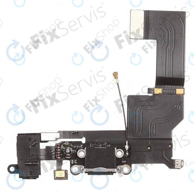 Apple iPhone 5S - Conector de Încărcare + Conector Jack + Microfon + Cablu Flex (Black)